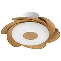 ventilatore da soffitto luce led 24w flower ventilatore 24w bianco/beige