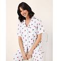 maglia aperta a maniche corte con stampa cherry / bianco ottico / xs bianco ottico