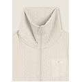 felpa full-zip in tessuto tecnico doppio a trecce gardenia donna small