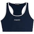 reggiseno sportivo con supporto medio e bordature a contrasto