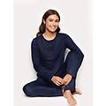 pigiama lungo jersey con abbottonatura stardust / blu notte / m blu notte