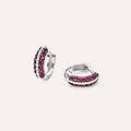 orecchini a cerchio charlotte oro bianco rubino diamante collezione charlotte oro bianco