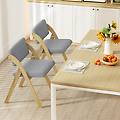 set 2 sedie da pranzo pieghevoli con gambe in legno di gomma sedile e schienale imbottiti sedie da