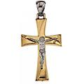 croce da uomo in oro giallo e bianco 803321731718