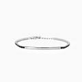 gioielli bracciale in argento con piastra e zirconi neri gentleman