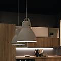 luce ambiente design lampadario industriale legend bianco paralume bianco e27