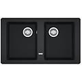 lavello integrato 2 vasche boston l 86 x l 50 cm nero