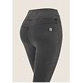 jeggings n. o. w. 7/8 con vita alta in tencel denim medium grey denim-black seams donna medium