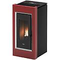 stufa a pellet prince 11 kw rossa ad aria con wi-fi