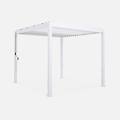 pergola bioclimatica 3x3m in alluminio con lamelle orientabili. bianco