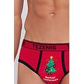slip in cotone con logo stampa natalizia uomo rosso tama&ntilde;o m