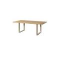 tavolo da pranzo in legno di mango e resina epossidica nera 160x90x76 laccato natur / gambe a u