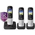 telefono cordless kx-tgh723gs con segreteria telefonica set da 3 (telefono dect bassa emissione di