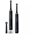spazzolino elettrico oscillante pro 3 nero 3 modalit&agrave; 3 testine sensore pressione timer