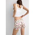 pantaloncino in seta stampa pretty flowers donna floreale taglia l