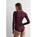 maglia manica lunga ultralight con cashmere e scollo a barchetta donna bordeaux taglia xl