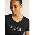 t-shirt in cotone supima con stampa spreading love nero donna extra small