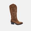 stivali western in suede da donna marrone