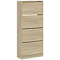 - scarpiera 4 cassetti ribaltabili rovere sonoma 80x34x187 5 cm