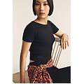 t-shirt slim fit a costine con apertura sulla schiena anthracite donna extra small