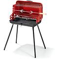 barbecue a valigetta 28x46 cm con spiedo manuale griglia cromata regolabile