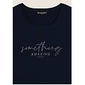 t-shirt a maniche lunghe con scritta something amazing dark sapphire donna large