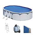 Gre Fidji Ovale 610x375x120cm Piscina Fuori Terra In Acciaio