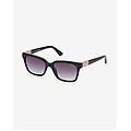 occhiali rectangular injected nero con lenti a specchio grigio scuro donna