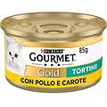 purina gold tortini umido gatto 85g pollo e carote confezione da 24 pezzi cibo umido per gatti