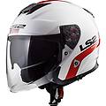 casco moto jet of521 infinity smart bianco rosso blu taglia xs