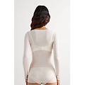 maglia manica lunga ultralight con cashmere e scollo a barchetta donna avorio taglia m