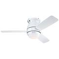 lighting 72180 ventilatore da soffitto bianco per interni da 112 cm halley kit di luce con vetro
