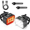 set luci per bicicletta 350 e 50 lumen led faro anteriore e posteriore