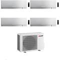 climatizzatore quadri split kirigamine zen msz-ef silver 9+9+9+9 con mxz-4f72vf inverter r32 wifi