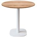 tavolo round rotondo con base bianca 75x70 cm (hx&oslash;) piano tavolo quercia struttura bianco