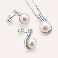 orecchini lobo silver pearls argento rodiato cubic zirconia perla sintentica collezione silver