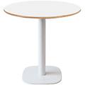 tavolo round con bordi effetto legno 75x70 cm (hx&oslash;) piano tavolo bianco struttura bianco