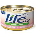 lifecat natural adult alimento umido per gatti 24 x 85 g tonno con gamberetti