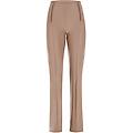 wr. up similpelle wide leg vita alta con doppia zip raw umber donna xxs