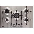 piano cottura a gas 5 fuochi 75cm inox luxury pt755lx