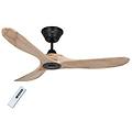 ventilatore da soffitto 312218 eco genuino 122cm 3 pale legno naturale/nero dc telecomando