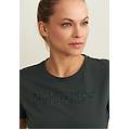 t-shirt con logo frontale in borchie deep forest donna small