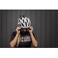 casco bici mtb e corsa bull hue bianco nero