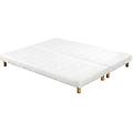 basi per materasso tessuto bianco piedini legno 80 x 200 cm (set di 2) jami