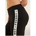 leggings con bande laterali e scritta mst nero-bianco donna extra large