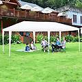 gazebo con 4 tende laterali rimovibili e 2 porte con cerniera 3x6m pergola per barbecue bianco