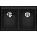 Elleci Lgq34040 Quadra 340 Lavello Granitek 2 Vasche 80 Cm Nero