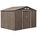 0lgj531 casetta da giardino in acciaio con 4 prese d'aria e 2 porte scorrevoli 277x195x192 cm