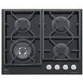 gv64txbk piano cottura nero da incasso 60 cm 4 fornello(i)