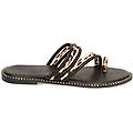 sandali bassi donna neri leopard con pietre